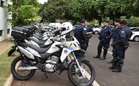 Guarda Municipal de Uberaba recebe cinco novas motocicletas