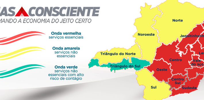 Mais duas regiões do Estado regridem para a onda vermelha do Minas Consciente